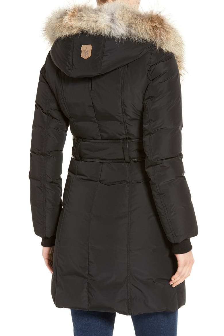 Down Puffer with Coyote Fur Trim, Alternate, color, BLACK
