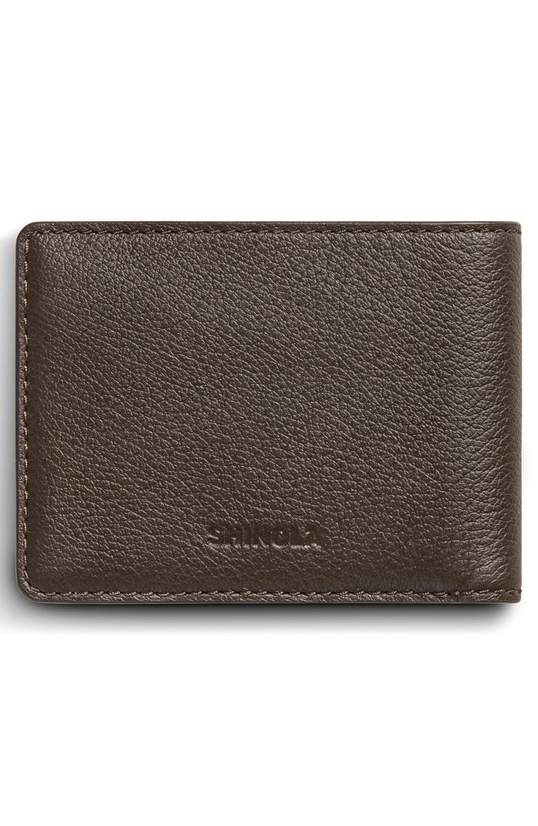 Shinola Canfield Pebble Leather Bifold Wallet, Alternate, color, Espresso