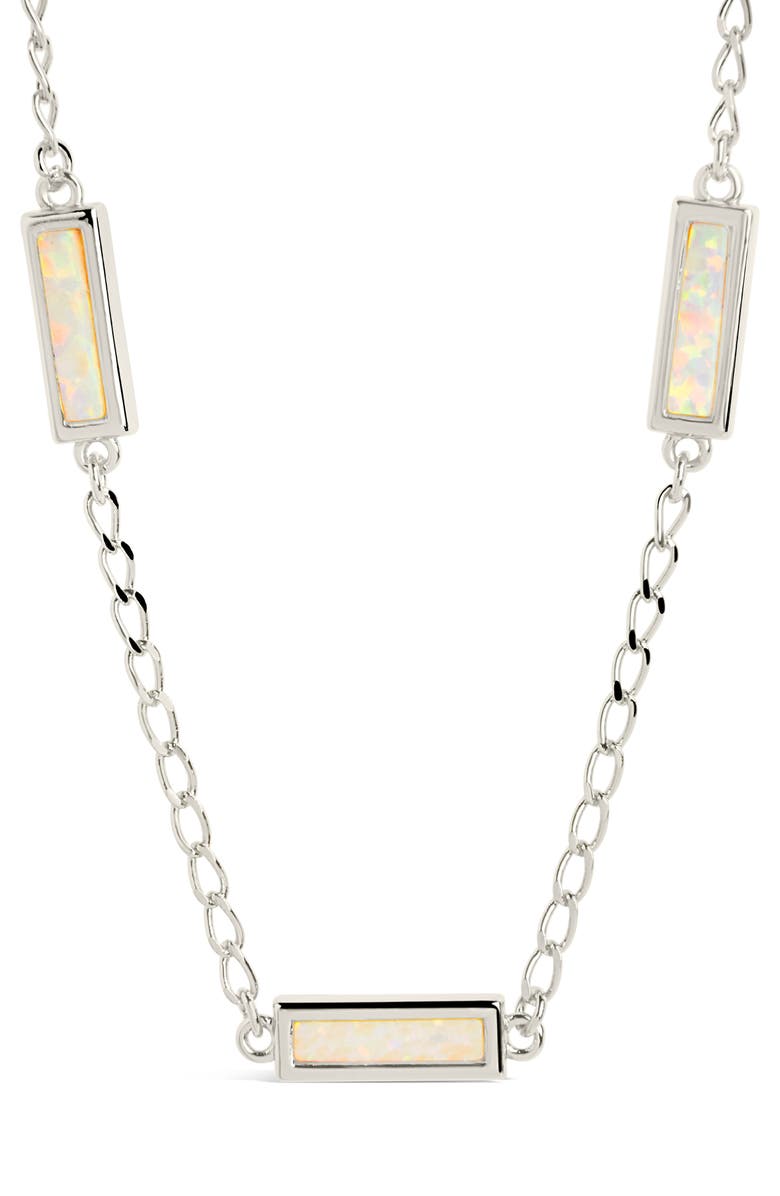 Sterling Forever Pavati Opal Necklace, Alternate, color, Silver
