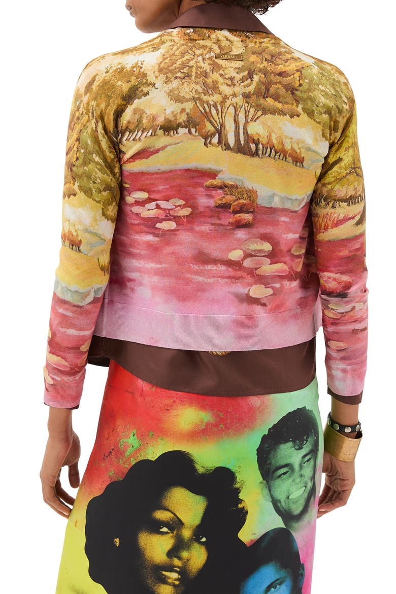 The Naturist Print Silk Cardigan, Alternate, color, MULTICOLOR