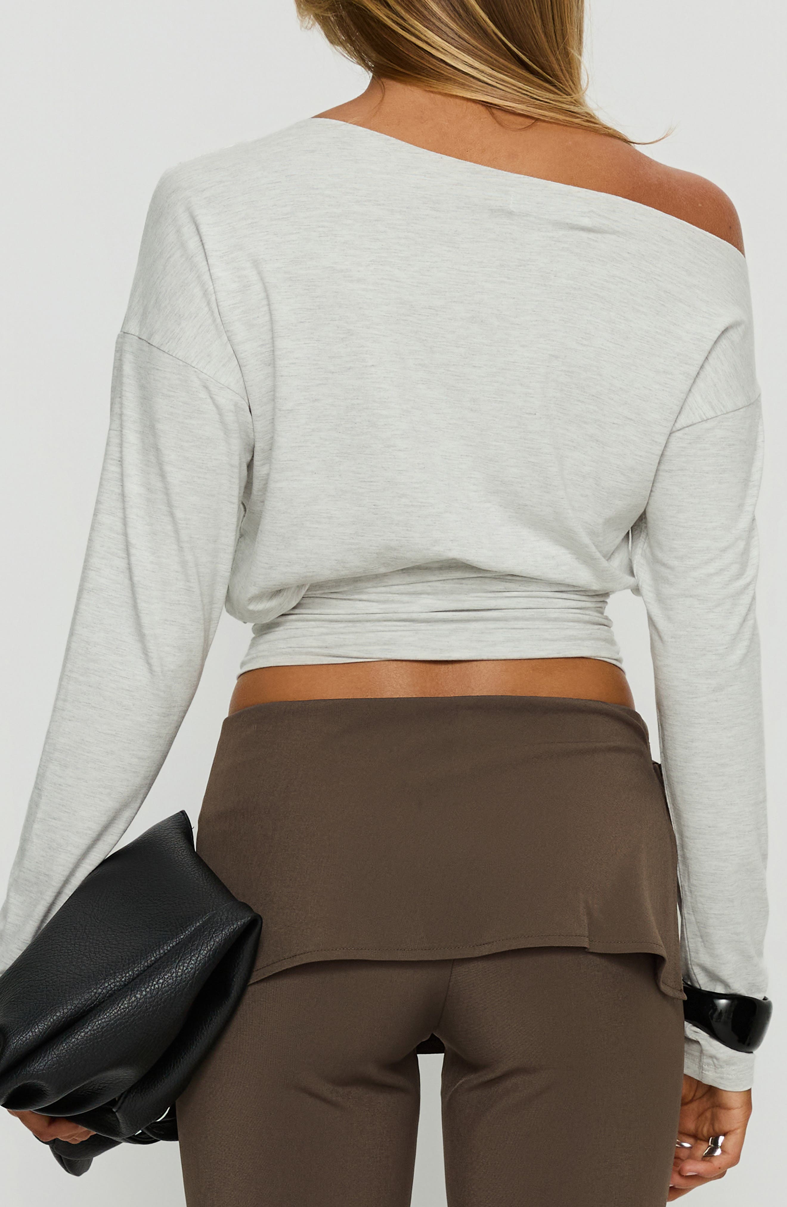 Ashlinn One-Shoulder Crop Knit Top - image 2