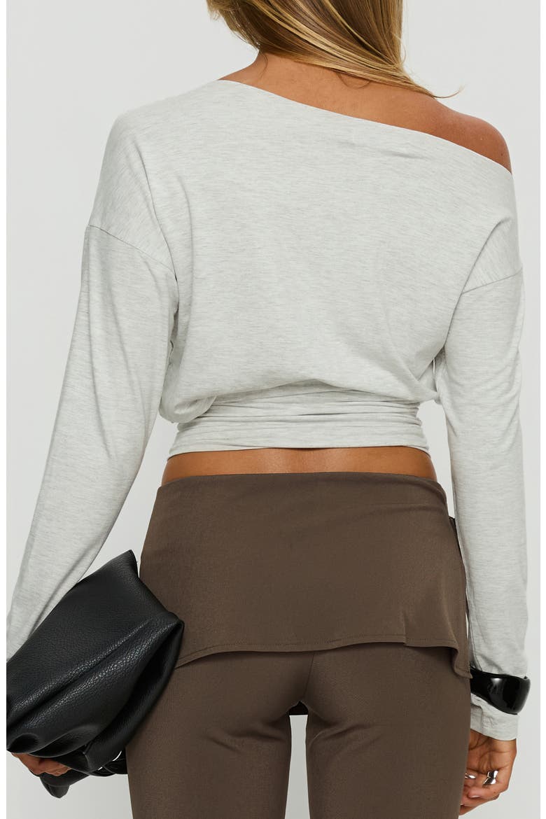 Ashlinn One-Shoulder Crop Knit Top, Alternate, color, GREY MARLE