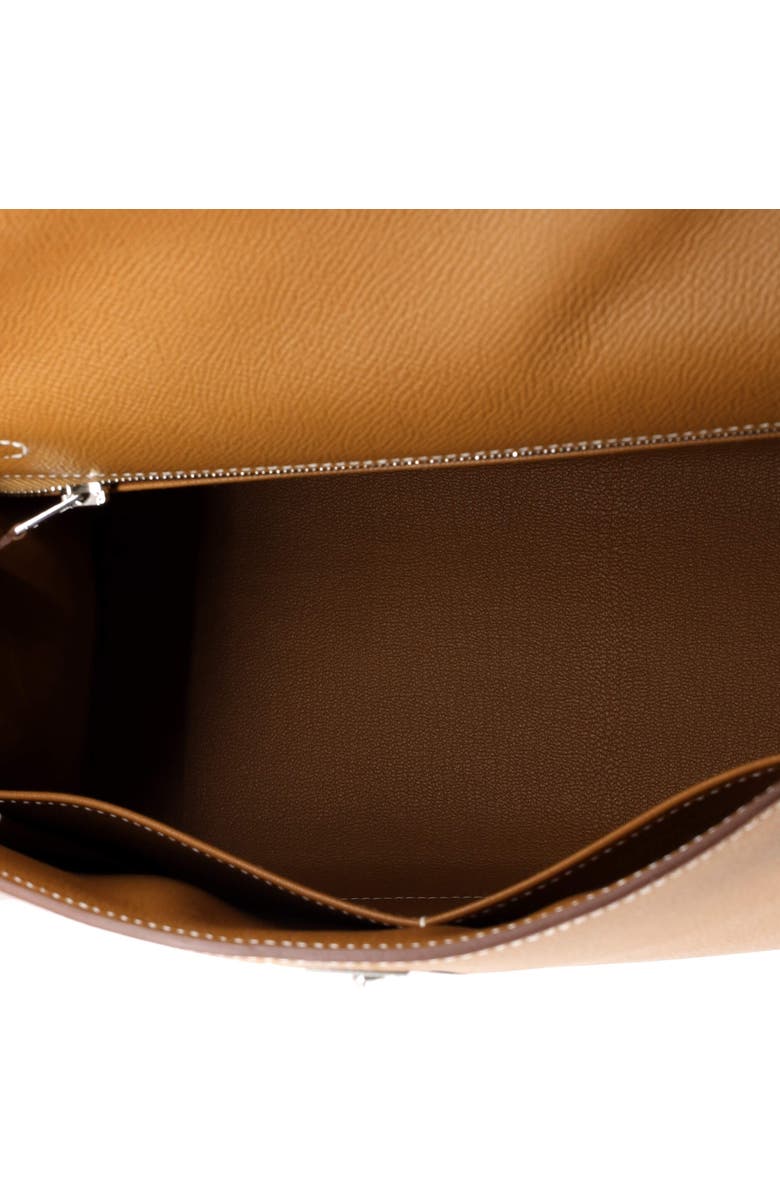 Pre-Owned Hermes Kelly Handbag Brown Epsom with Palladium Hardware 28, Alternate, color, Gold