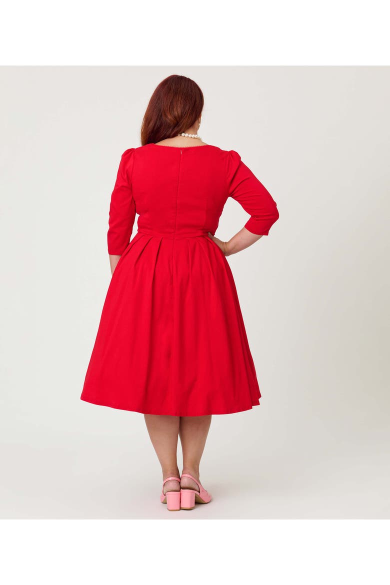 Plus Size Sweetheart Swing Dress, Alternate, color, Red Solid