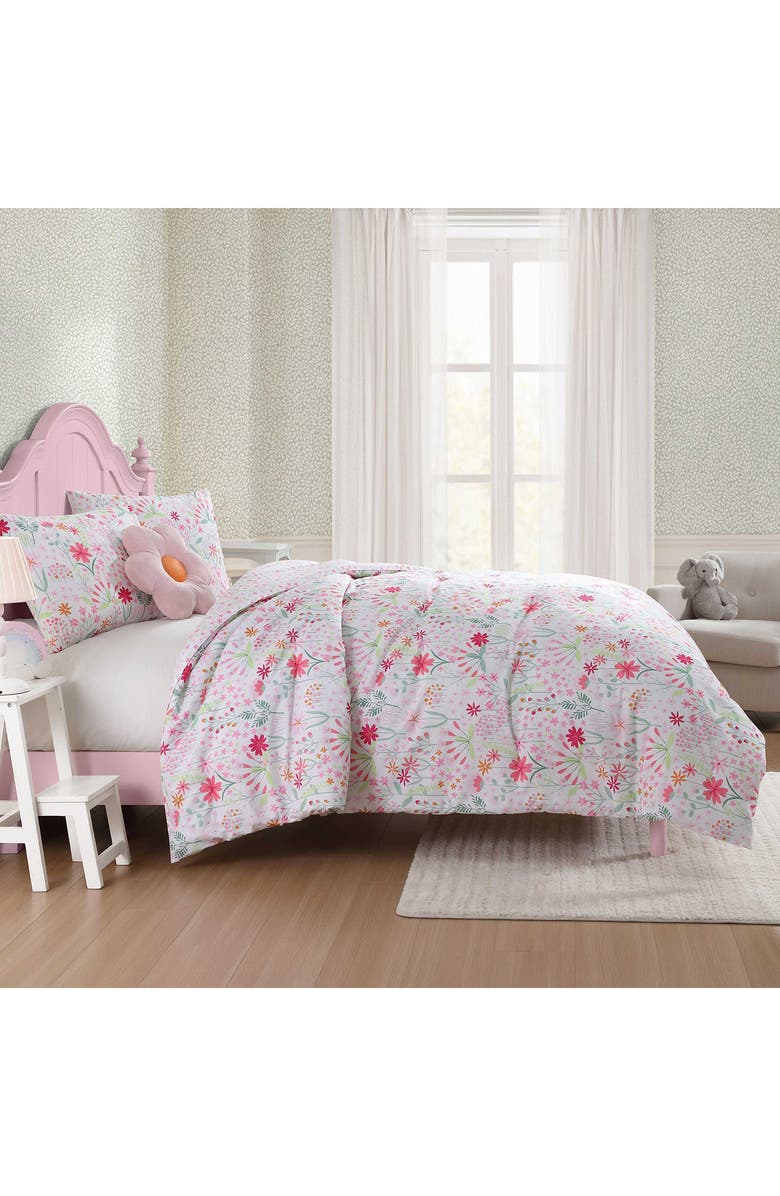 Laura Ashley Sunshine Flowers Comforter Set, Alternate, color, Bright Pink