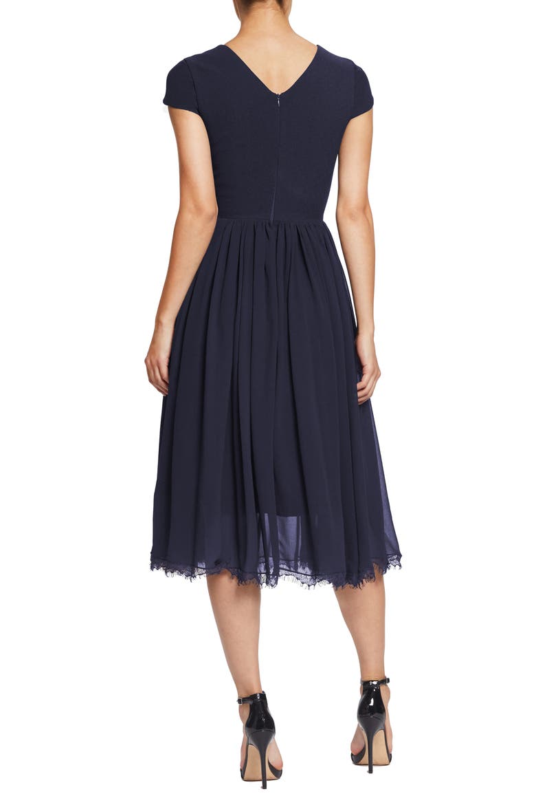 Corey Chiffon Fit & Flare Cocktail Dress, Alternate, color, MIDNIGHT BLUE