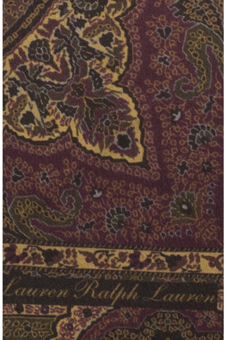 Paisley Silk Square Scarf, Alternate, color, HONEY TAN