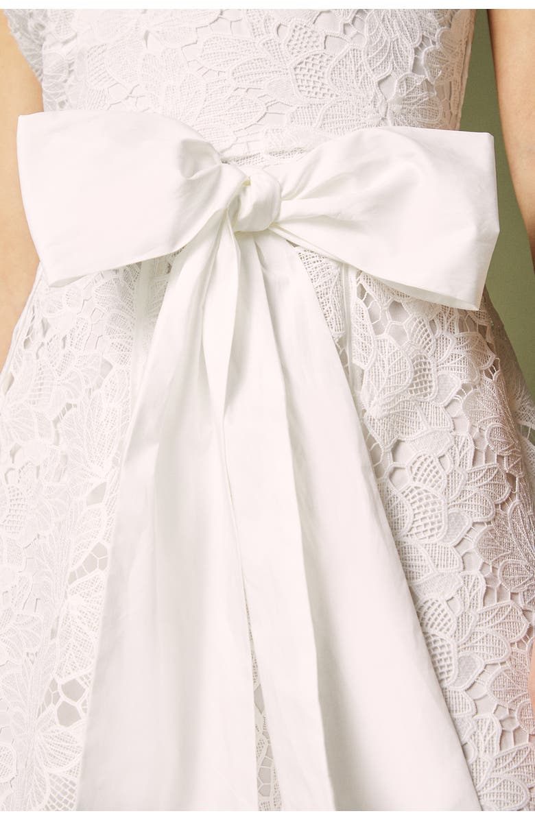 Coast Halterneck Belted Lace Midi Dress, Alternate, color, Ivory