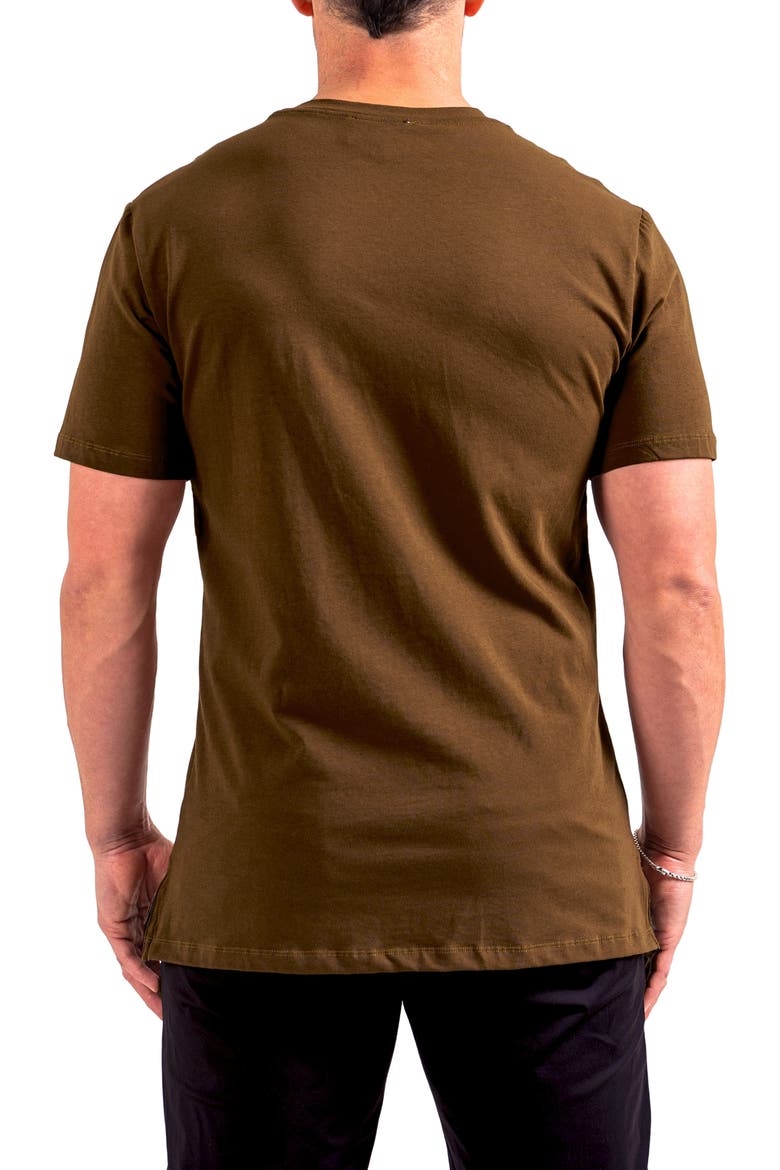 Resistance Logo Embroidered T-Shirt, Alternate, color, BROWN