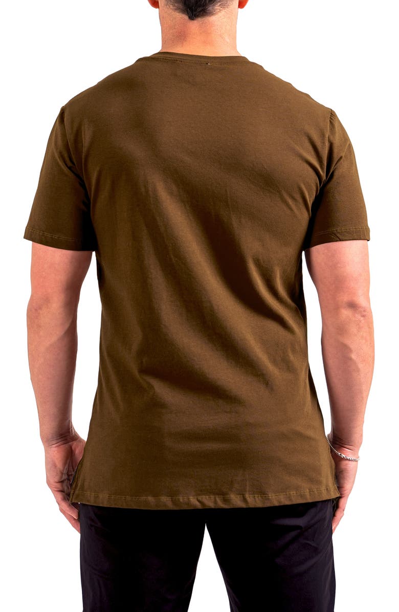 Maceoo Resistance Logo Embroidered T-Shirt, Alternate, color, Brown