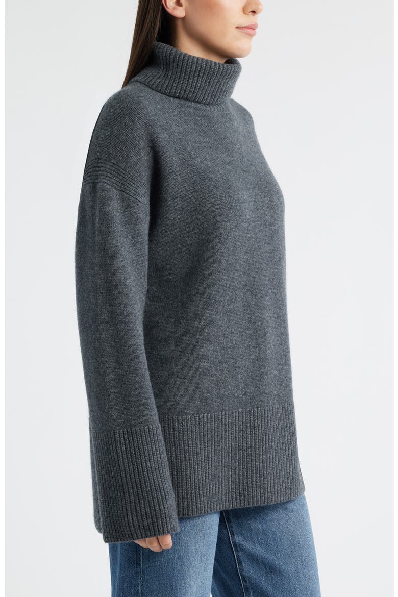 Wool & Cashmere Turtleneck Sweater, Alternate, color, GREY ONYX HEATHER