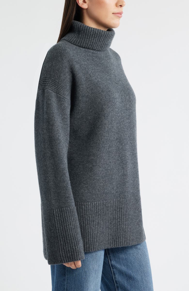 Nordstrom Wool & Cashmere Turtleneck Sweater, Alternate, color, Grey Onyx Heather