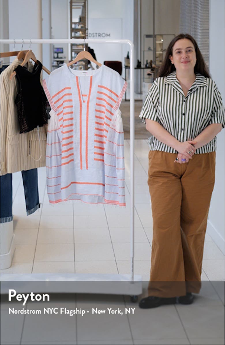 Elina Mixed Stripe Cotton Blend Caftan, sales video thumbnail