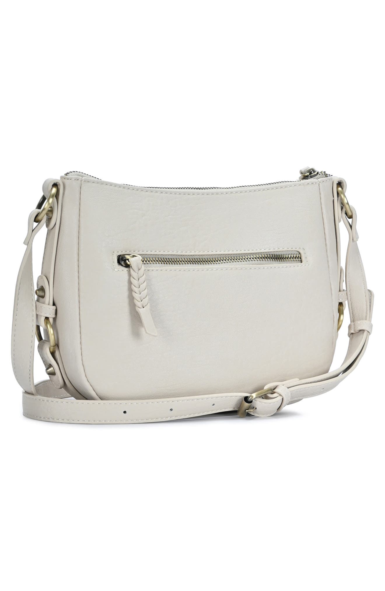 Faux Leather Crossbody Saddle Bag, Alternate, color, CREAM