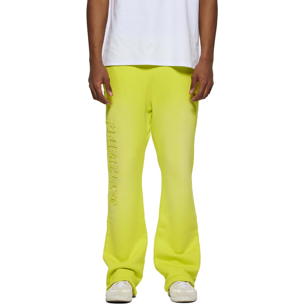 Purple Brand Fleece Flare Leg Pants In Green