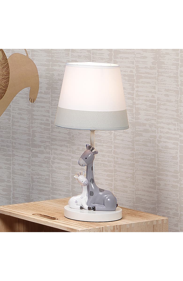 Lambs & Ivy Jungle Friends Giraffe Nursery Lamp with Shade & Bulb, Alternate, color, 