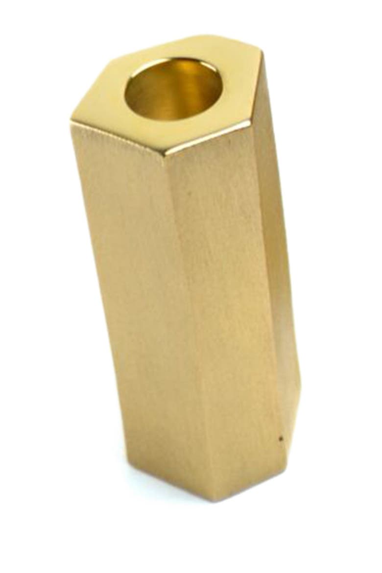 Tilted Hexagon Candleholder, Main, color, MATT/SHINY