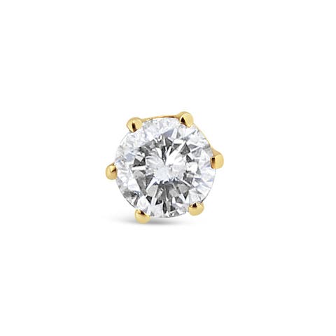 14K Yellow Gold 3/8 cttw Diamond Single Solitaire Stud Earring