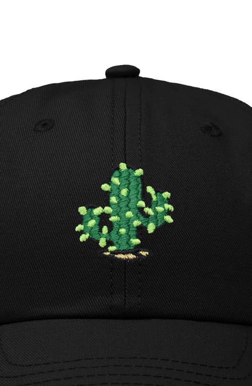 Dalix Cactus Embroidered Low Crown Cap In Black