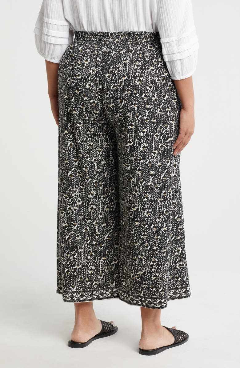 MAX STUDIO Print Crop Wide Leg Pants, Alternate, color, Cream/ Black San Cloves