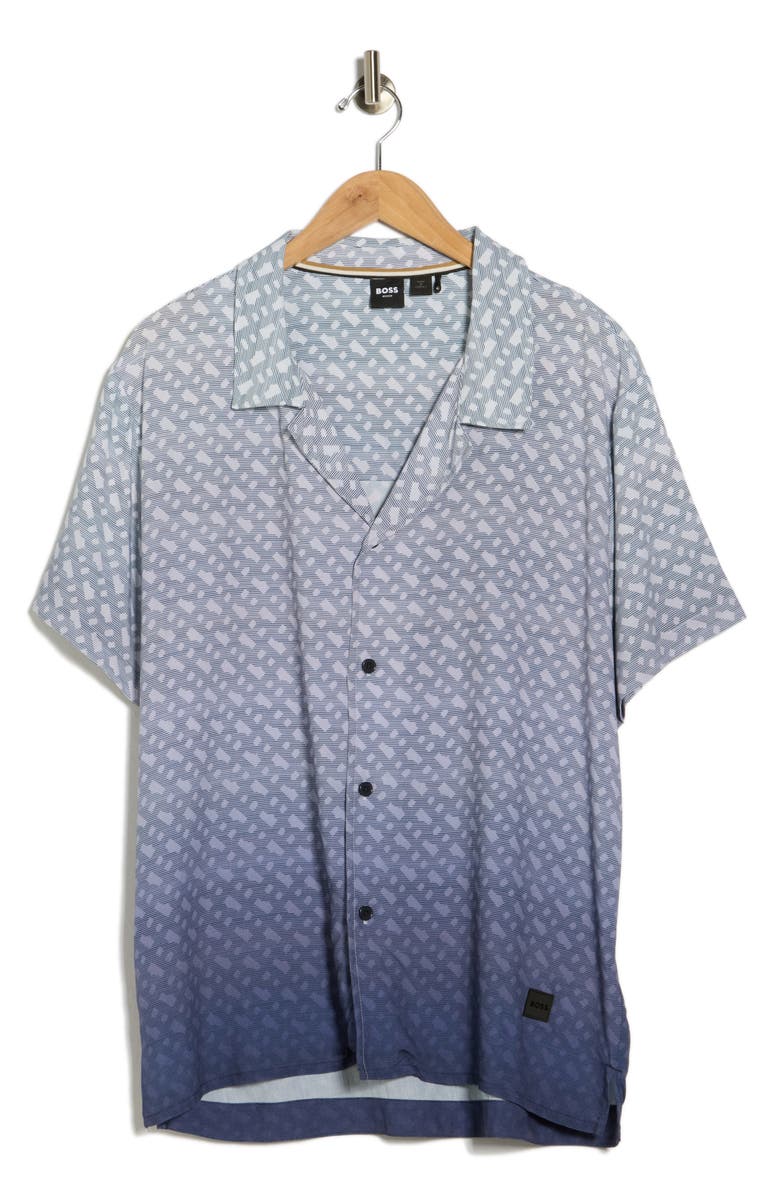 BOSS Vale Camp Shirt, Alternate, color, Navy Blue