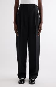 Givenchy Double Pleat Low Waist Wool Grain de Poudre Pants