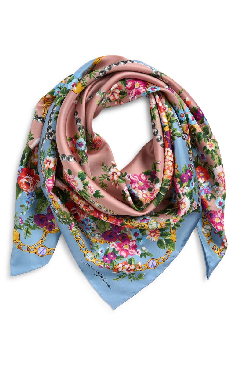Dolce&Gabbana Floral Print Silk Square Scarf, Alternate, color, Hf5xk Mazzolini Fiori Fros