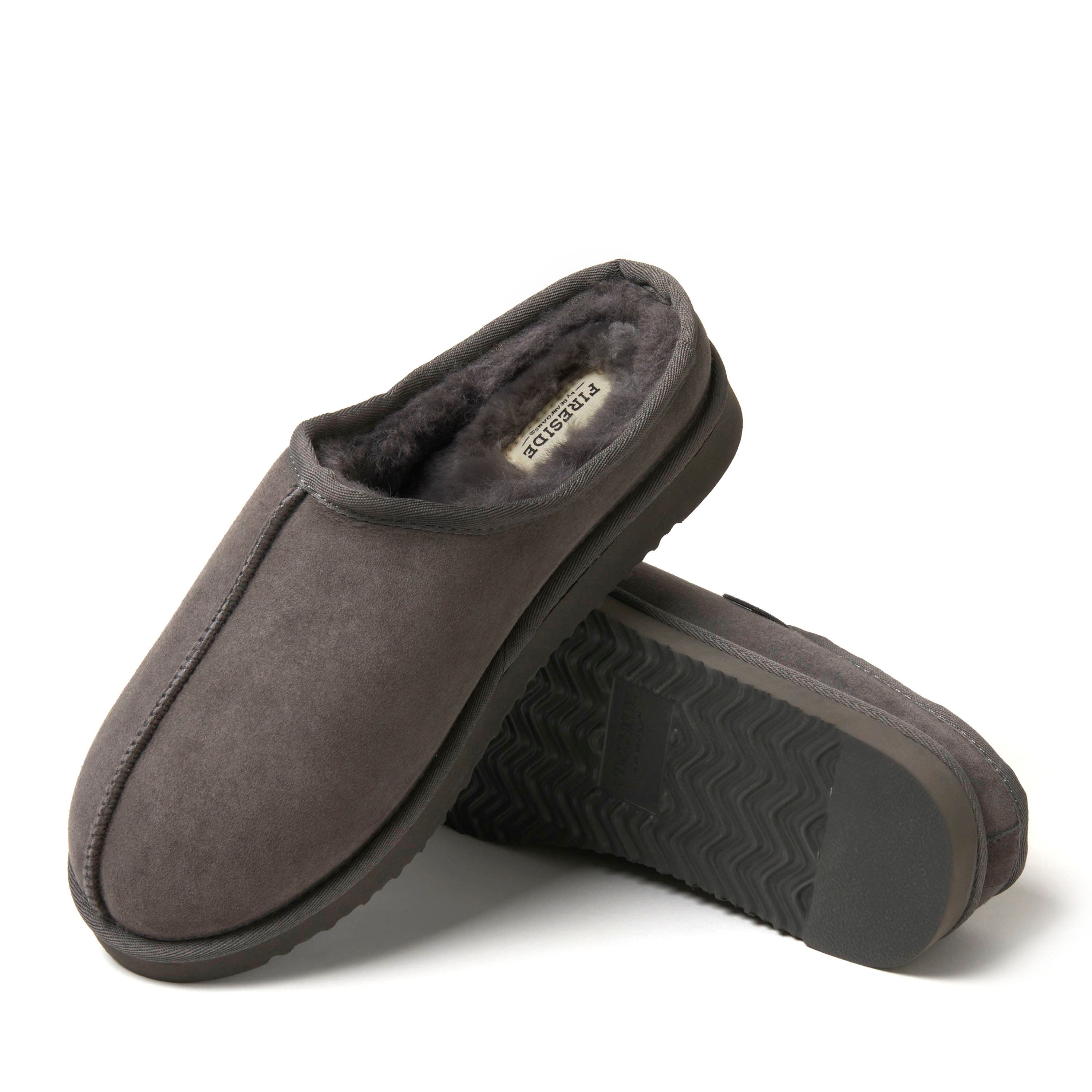 DEARFOAMS Fireside Grafton Genuine Shearling Clog Slipper, Alternate, color, Grey Solid