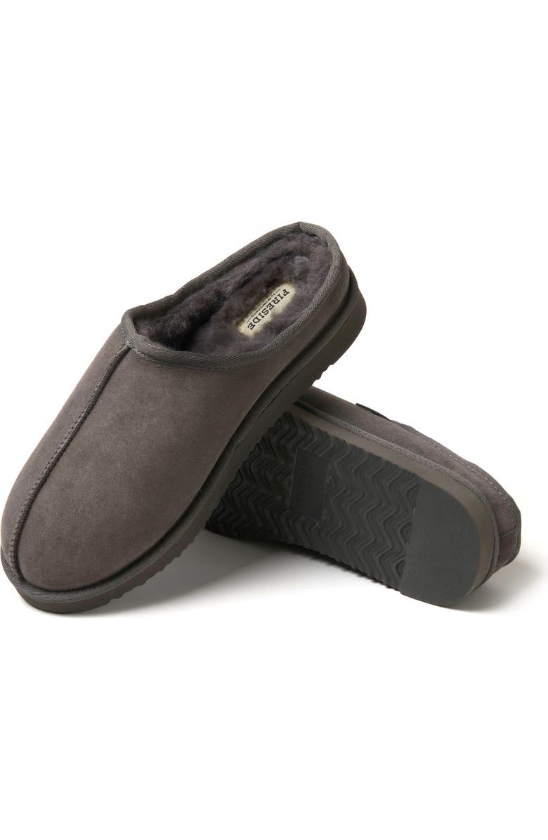 DEARFOAMS Fireside Grafton Genuine Shearling Clog Slipper, Alternate, color, Grey Solid
