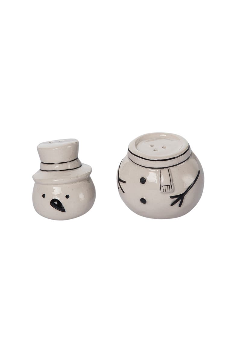 Stacked Snowman Salt and Pepper Shaker Set, Alternate, color, Black