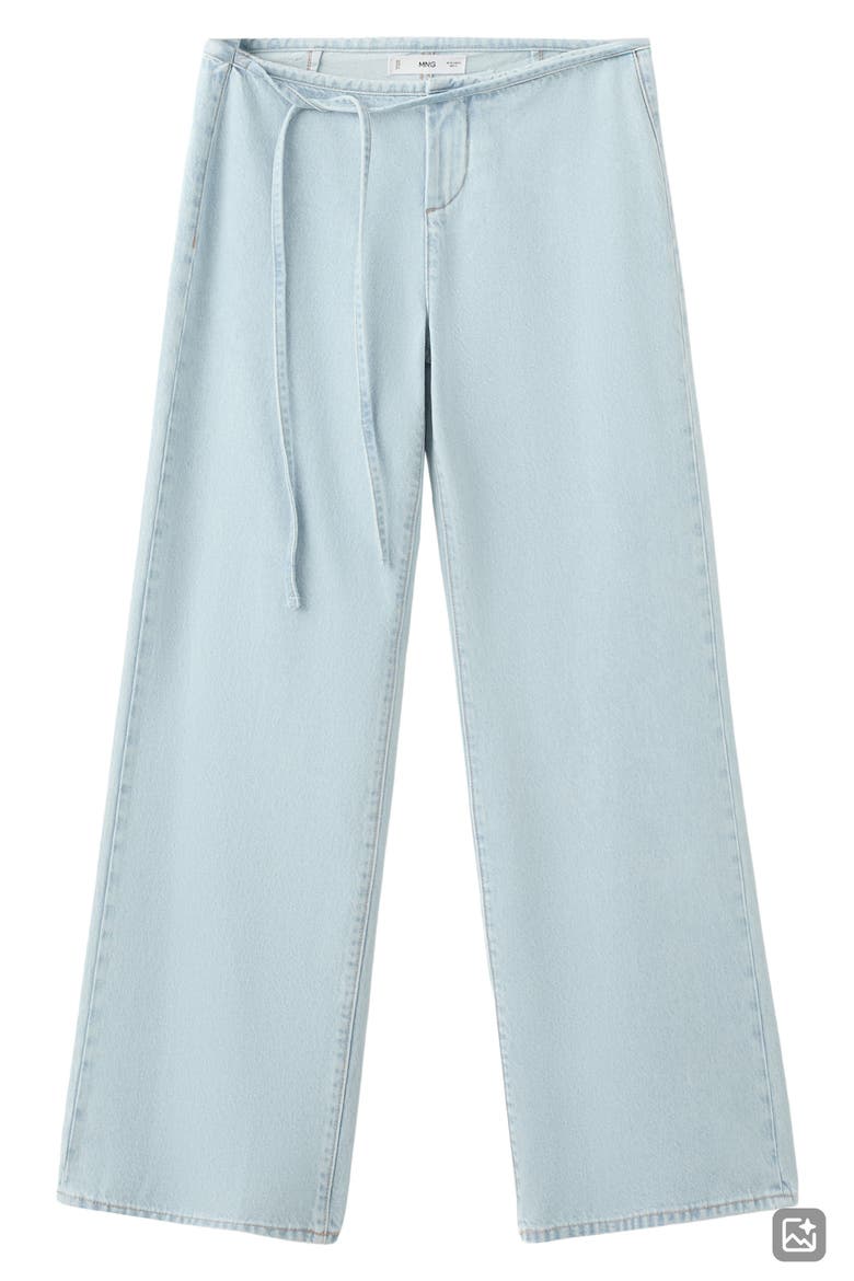 Drawstring Wide Leg Jeans, Main, color, BLEACH BLUE