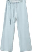 MANGO TEEN Drawstring Wide Leg Jeans