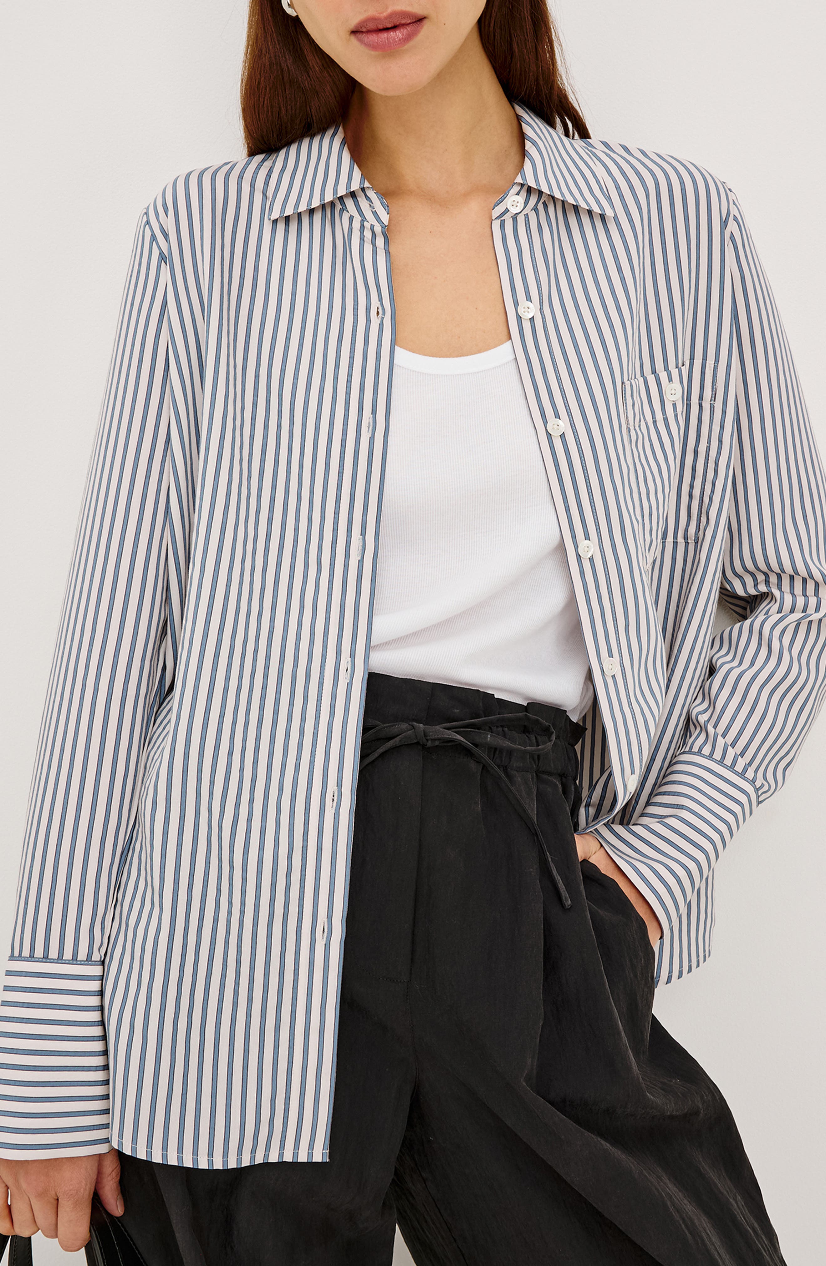 selected IVORY STEEL BLUE STRIPE