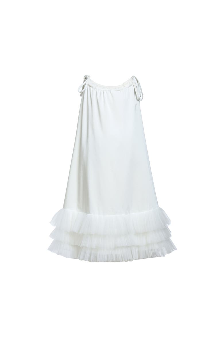 Kendra Ruffle Hem Tie-Strap Dress, Main, color, White