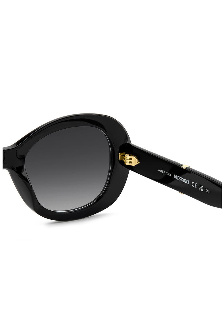 53mm Gradient Oval Sunglasses, Alternate, color, BLACK/ DARK GREY SF