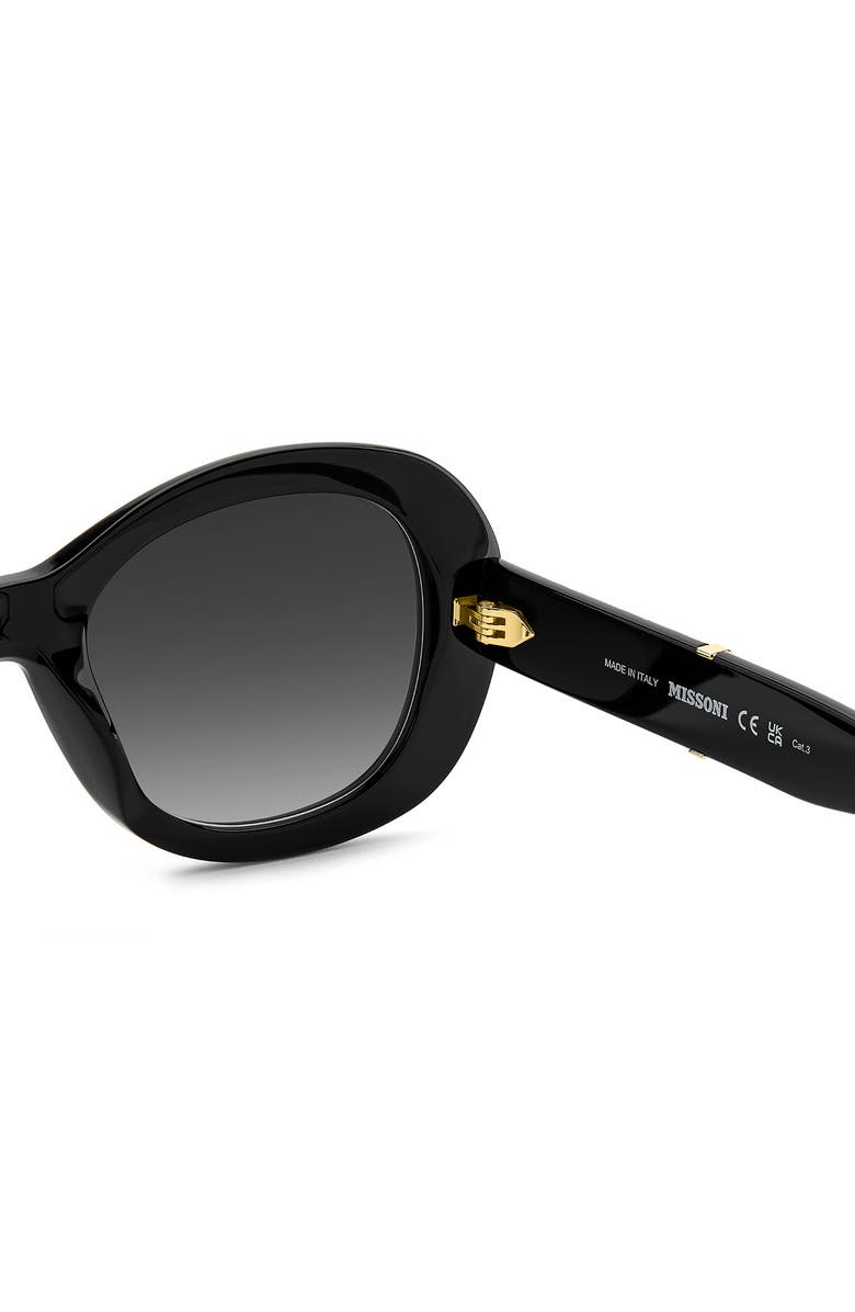 Missoni 53mm Gradient Oval Sunglasses, Alternate, color, Black/ Dark Grey Sf