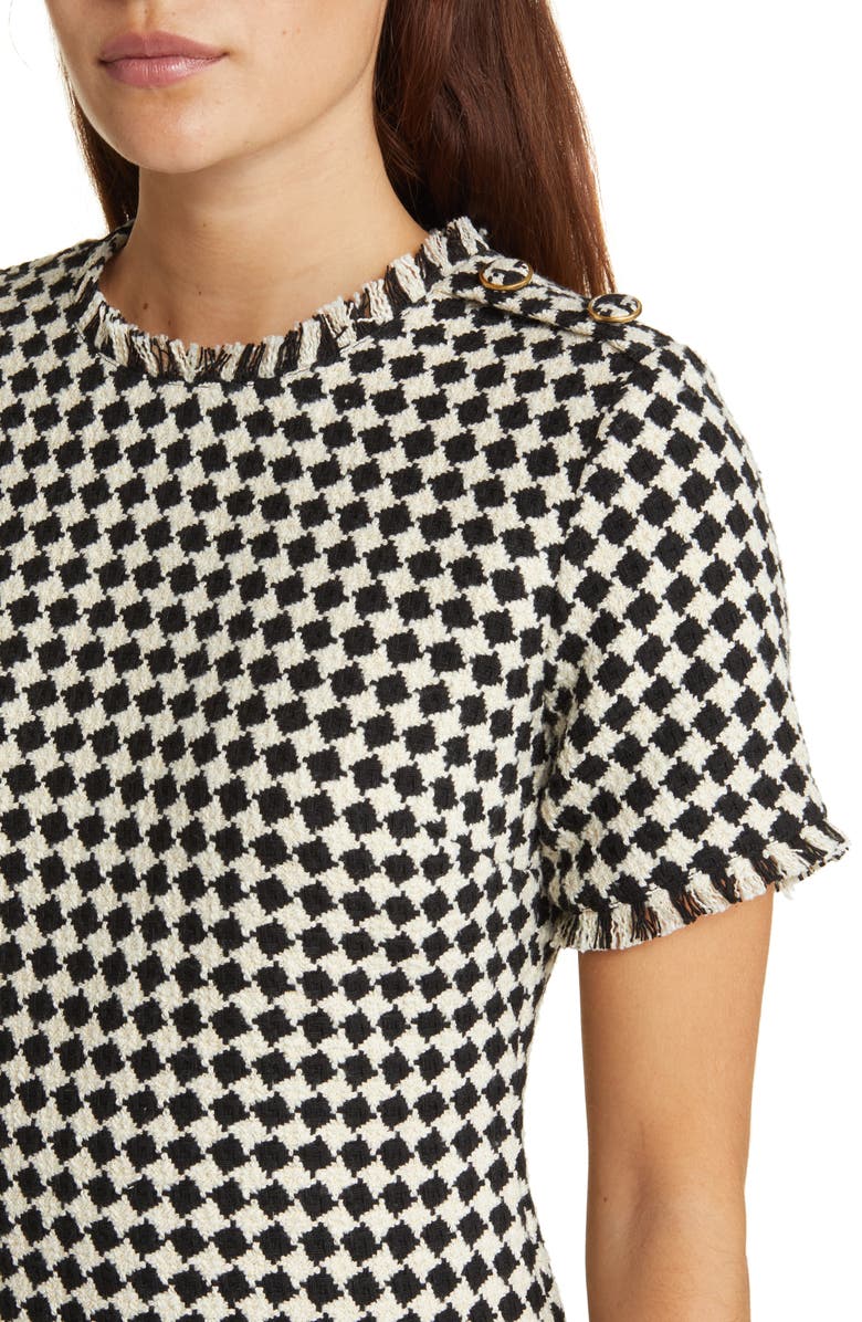 ZOE AND CLAIRE Tweed Sheath Minidress, Alternate, color, Black Multi