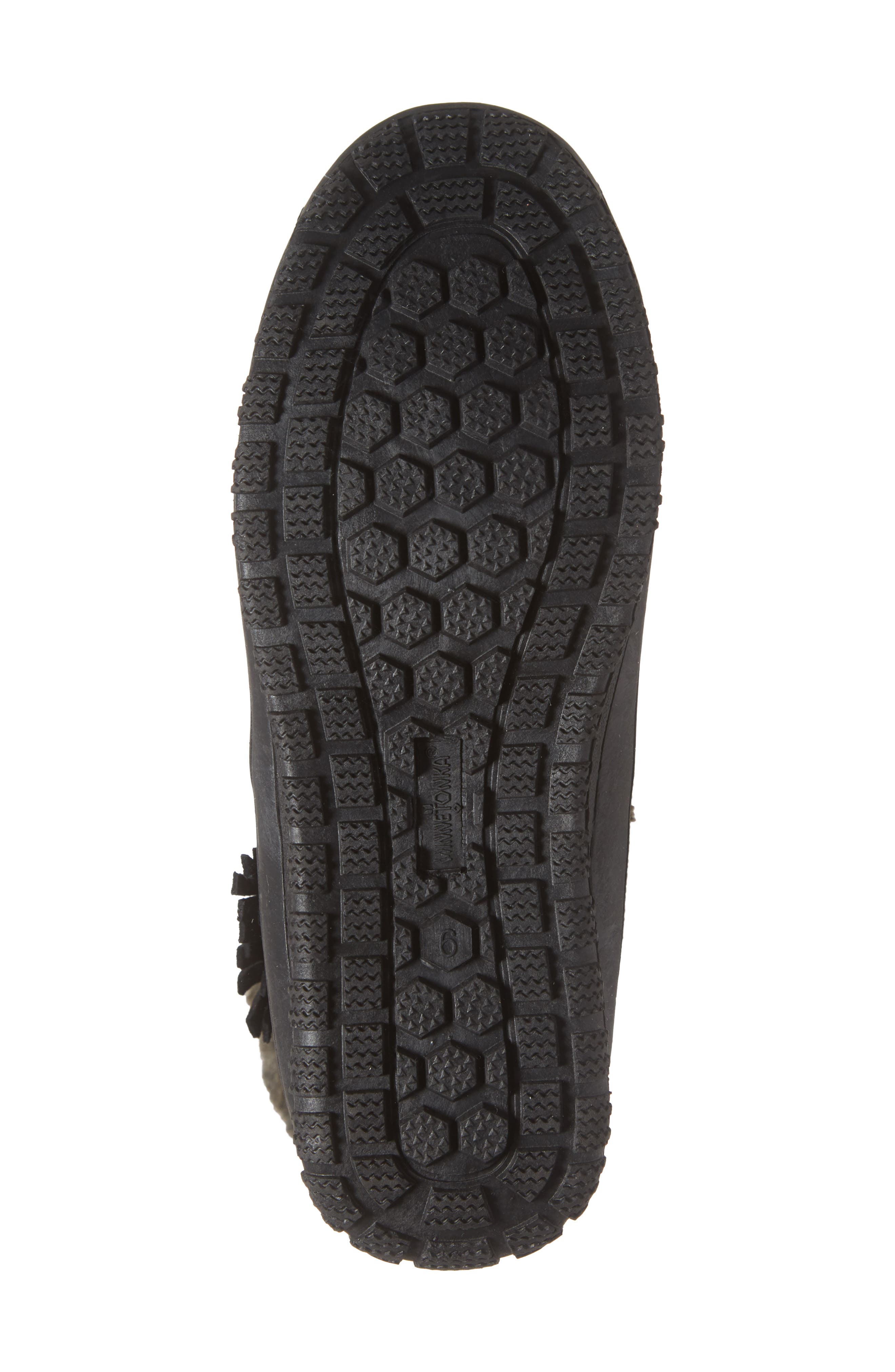 Minnetonka Everett Water Resistant Suede & Faux Fur Boot, Alternate, color, Black Suede/ Faux Fur