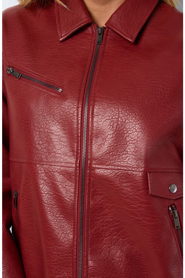 Gwen Faux Leather Jacket, Alternate, color, SPICED APPLE