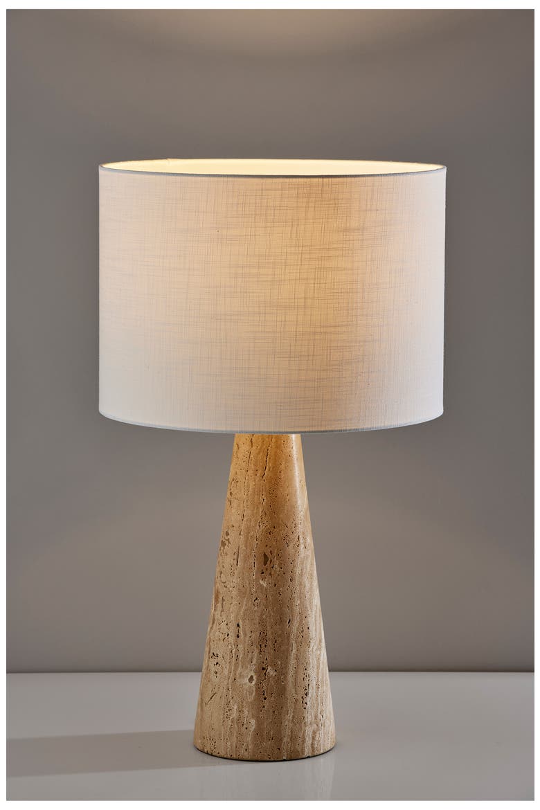 Travis Tall Table Lamp, Alternate, color, TRAVERTINE STONE