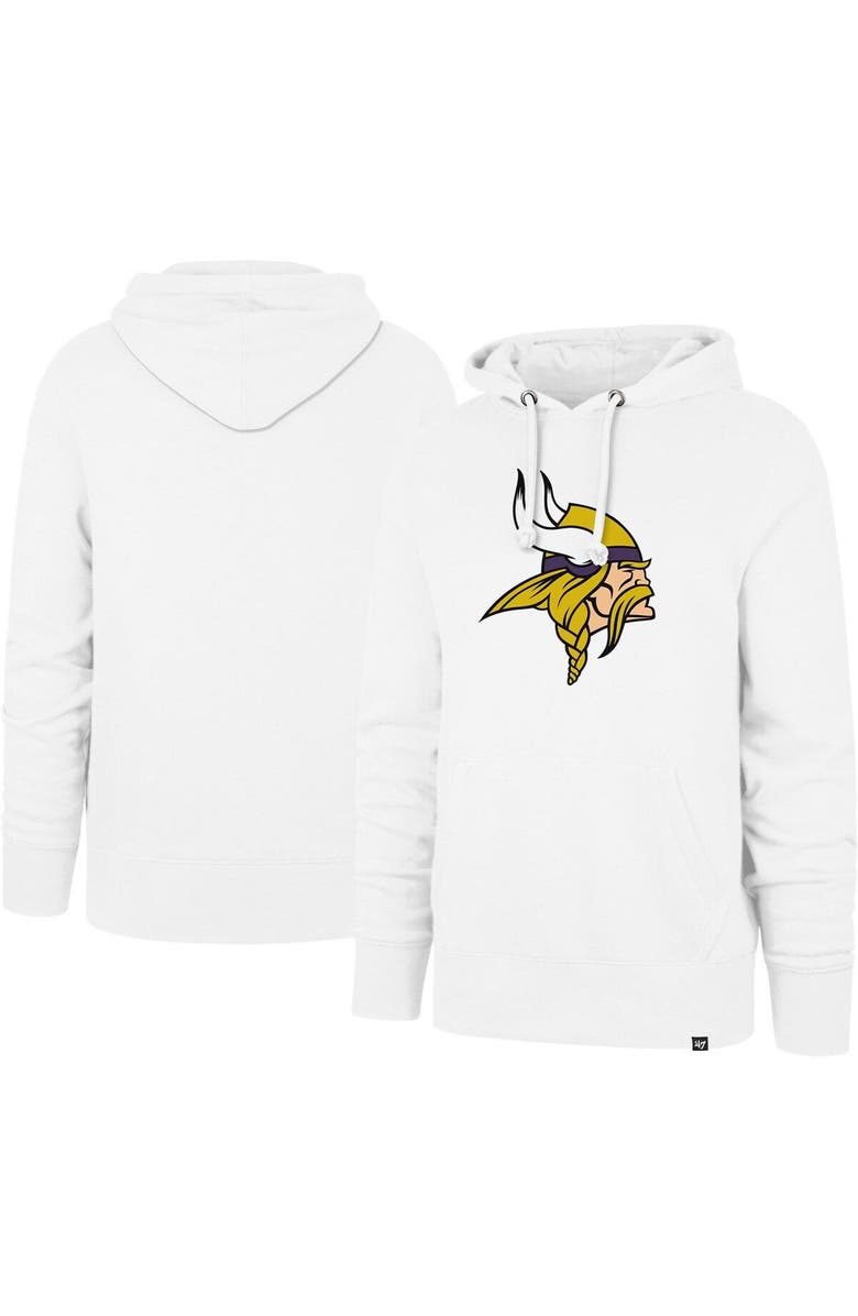 '47 Men's '47 Minnesota Vikings Imprint Headline White Out Pullover Hoodie, Main, color, 