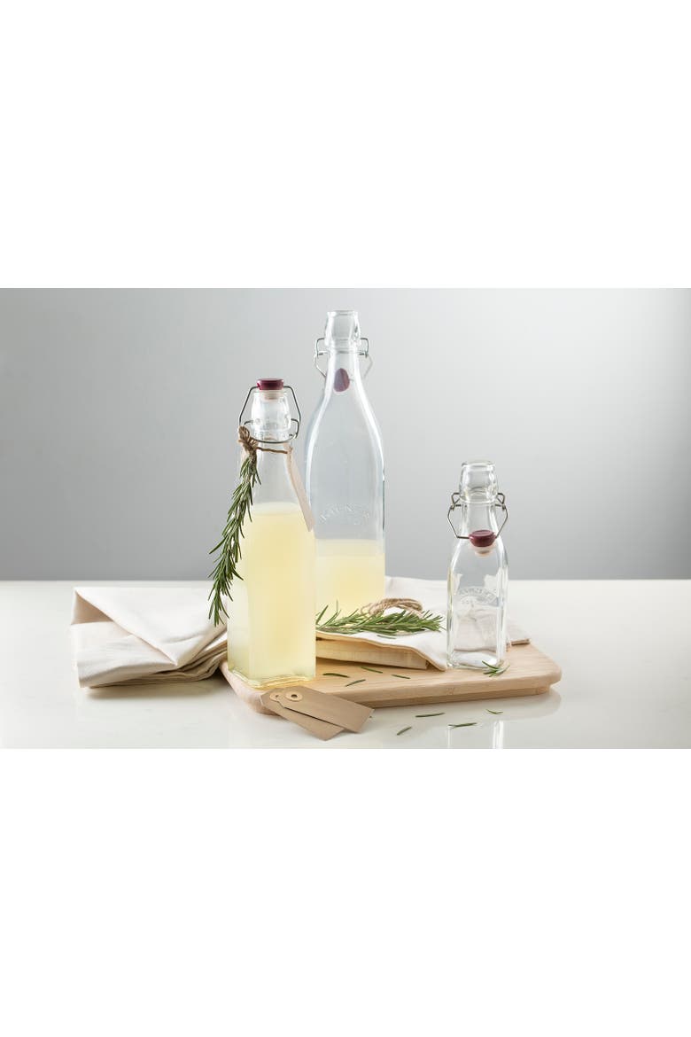 Square Swing Top Bottle, 16 Ounce, Alternate, color, Clear