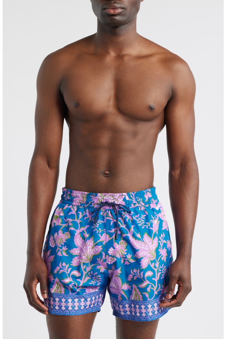 Roma Floral Swim Trunks, Main, color, STAMPA F.DO BLU