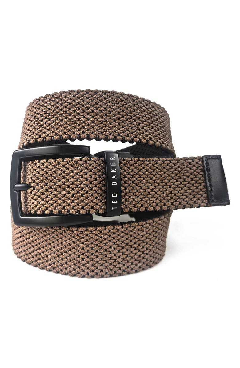 Ted Baker London Reversible Web Stretch Belt, Alternate, color, Black/ Tan
