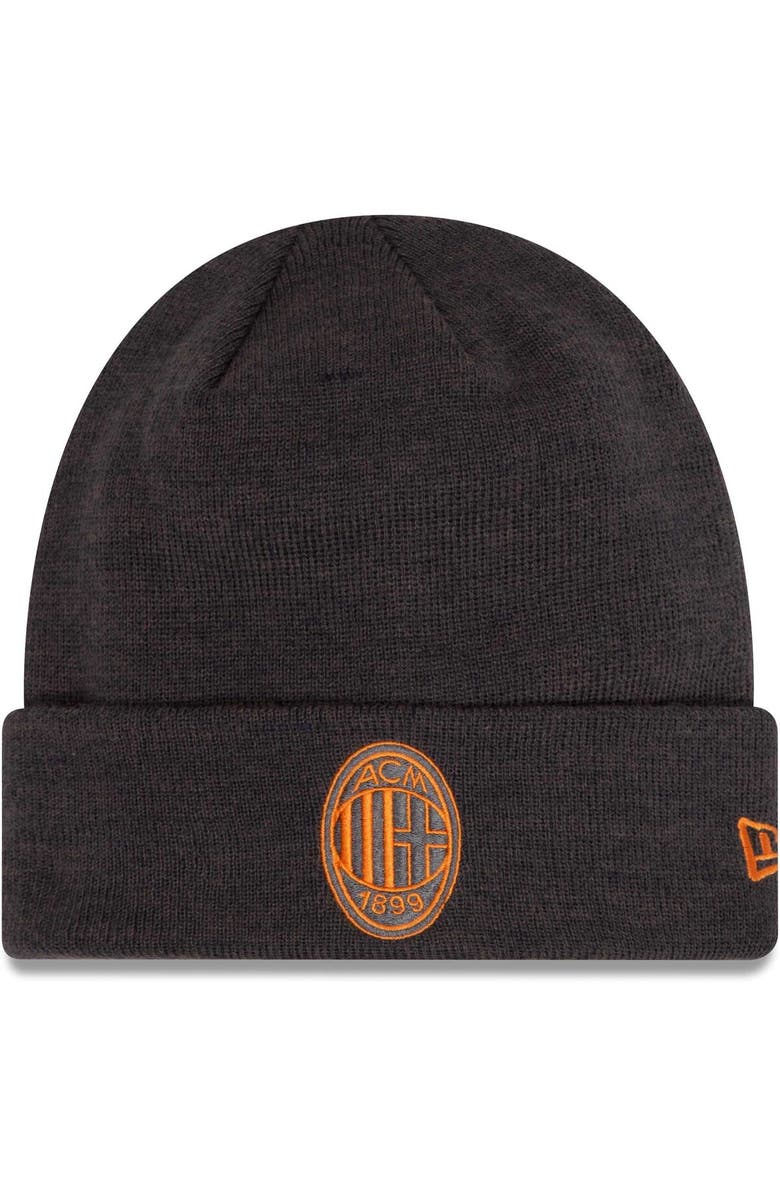 New Era Men's New Era Black AC Milan Seasonal Color Cuffed Knit Hat, Main, color,