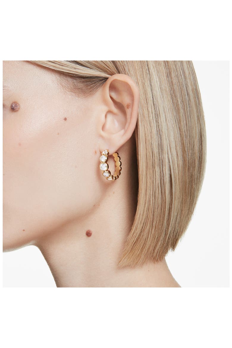 Imber Crystal Hoop Earrings, Alternate, color, WHITE/ GOLD
