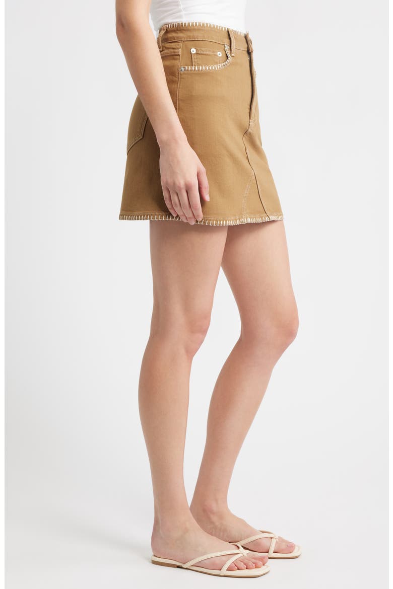 Laurel Embroidered Stitch Denim Miniskirt, Alternate, color, SAFARI EMBROIDERED