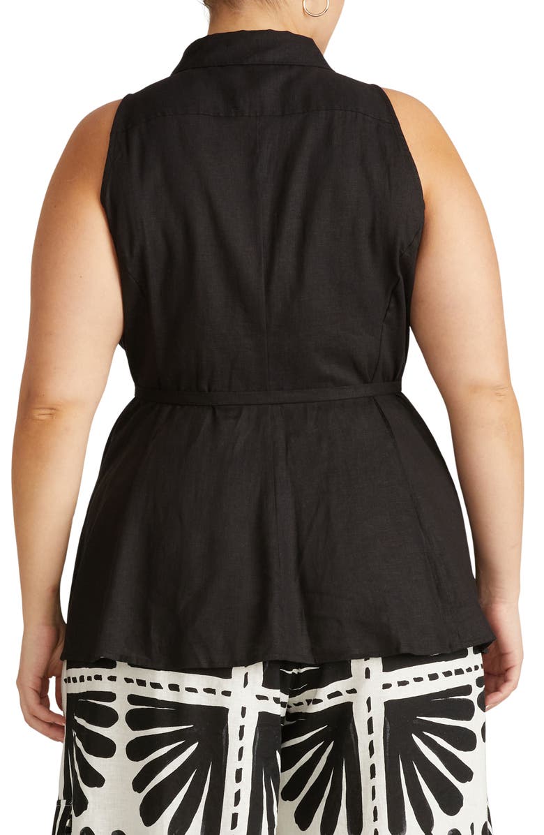 Universal Standard Adelaide Linen Blend Tie Waist Top, Alternate, color, 