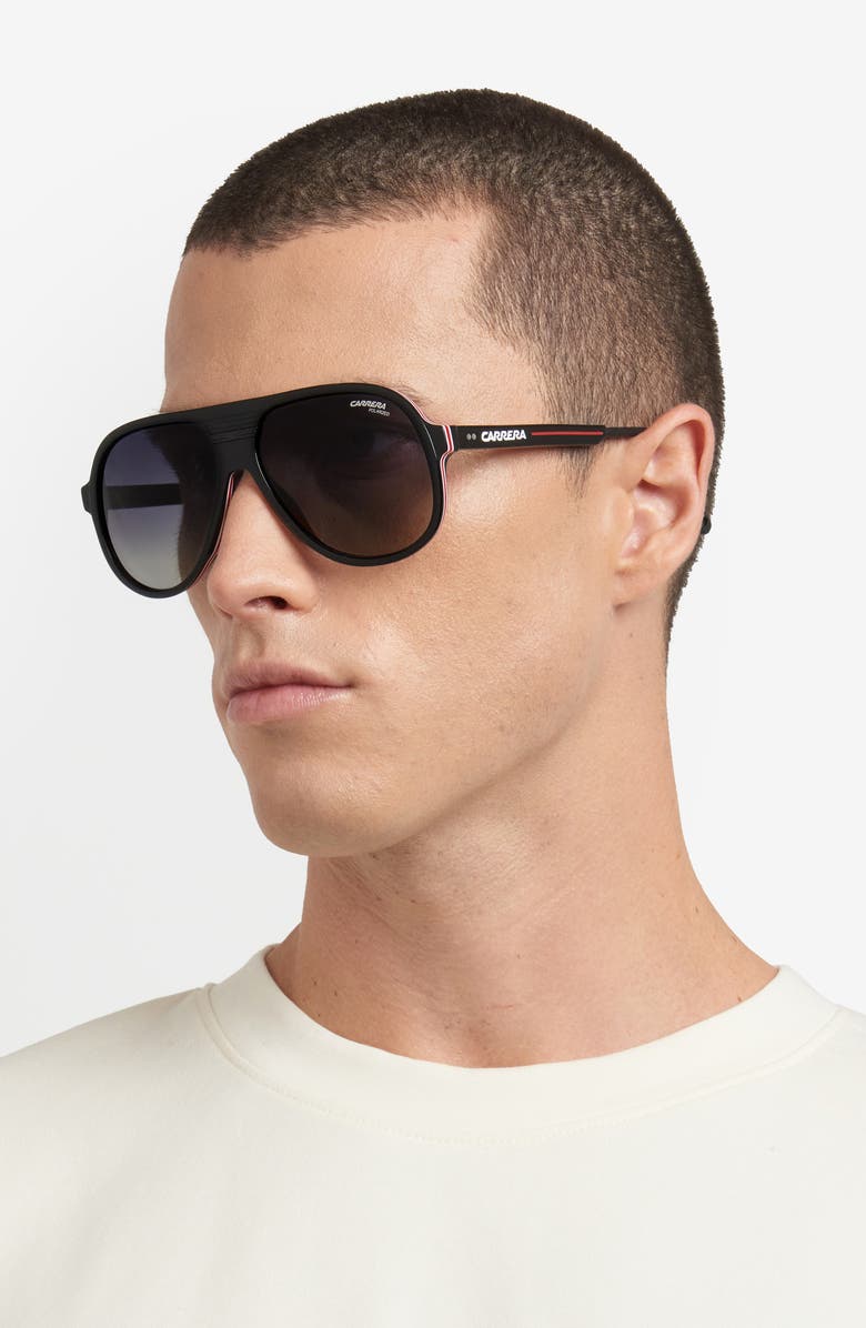 Carrera Eyewear C Sport 59mm Gradient Shield Sunglasses, Alternate, color, Black/ Grey Sf Polar