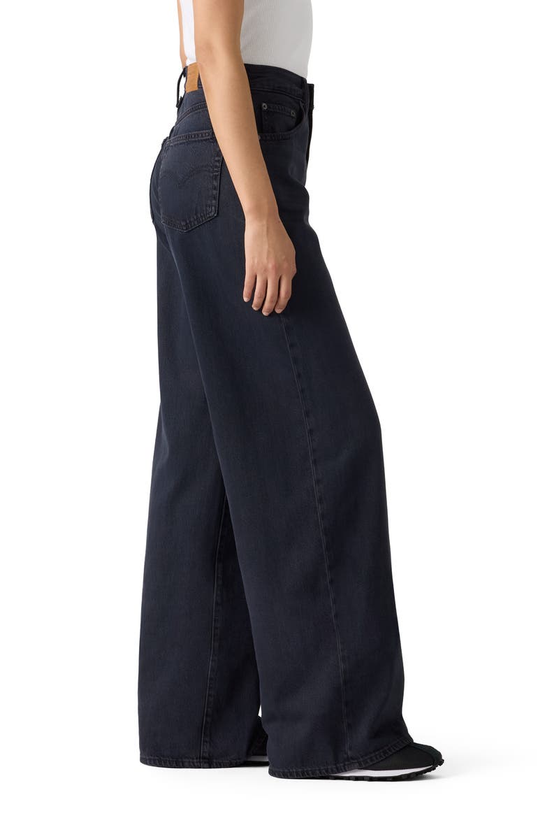Cinch High Waist Baggy Wide Leg Jeans, Alternate, color, DARK HUMOR